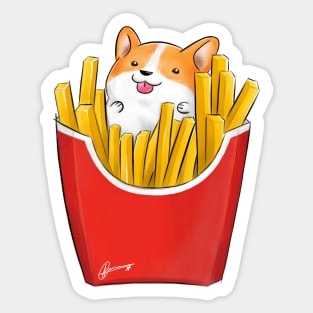 French Corgi Fries Sticker